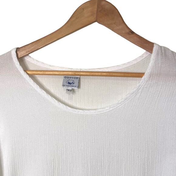 Cotton by Caramella Made in Greece Waterfall Hem Pullover Tunic Blouse - Picture 3 of 8